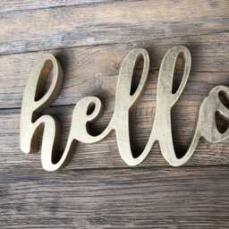 Country Style Hello Wall Decor Wood Sign, Entry Sign Hello, Cut Out Wooden Letters, Standing For Shelf - thumbnail 3
