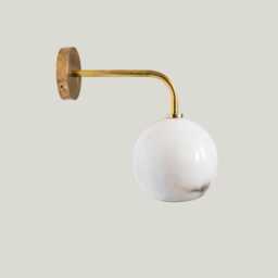 Wall Lamp With Alabaster Light Fixture For Living Room Or Hallway - thumbnail 1