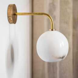 Wall Lamp With Alabaster Light Fixture For Living Room Or Hallway - thumbnail 2