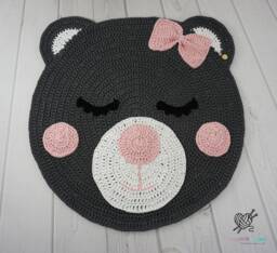 Crochet Bear Rug Handmade Cotton Nursery Mat - thumbnail 1