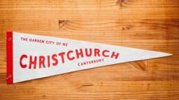 Christchurch New Zealand Felt Pennant - Garden City Travel Flag - thumbnail 1