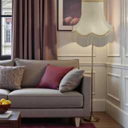 Traditional Cream Fabric Lampshade Handmade For Table & Floor Standard Lamp Bases, Wall Light Fixtures, Ceiling Fittings - thumbnail 2