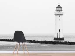3D Lighthouse Wallpaper, Coastal Beach Wall Mural, Peel & Stick - thumbnail 1