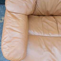 Ekornes Stressless Tan Leather Swivel Recliner Armchair & Footstool - Free Delivery Within 50 Miles, Further Afield At Cost - thumbnail 3