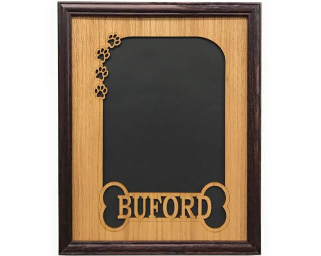 Personalized Dog Bone & Paw Prints Picture Frame - 11x14 Holds 8x10 Photo Frame, Puppy Lover Gift, Memorial - image 1