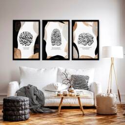 Islamic Wall Art Set Of 3 Art Prints, Home Decor, Eid Decoration, Muslim Gift For Women, Quran Quotes Gift, Arabic Calligraphy - thumbnail 2