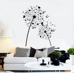 Wall Vinyl Music Notes Hearts Flower Floral Guaranteed Quality Decal Mural Art 1522Dz - thumbnail 1
