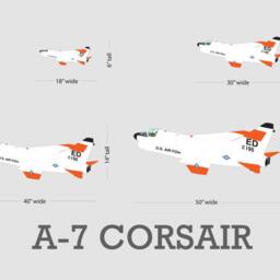 A-7 Corsair Air Force Wall Fabric Decal Vietnam Attack Fighter Bomber Left View Airplane Up To 54 - thumbnail 4