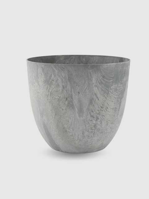 Artstone Bola Eco-Friendly Plant Pot - Recycled Plastic & Stone, Grey, D23cm - image 1