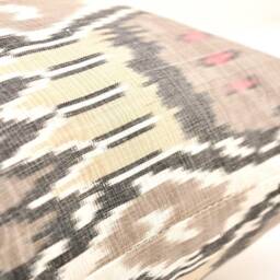20x20 Silk Cotton Ikat Pillow Cover, Burly Wood Cushion - thumbnail 3
