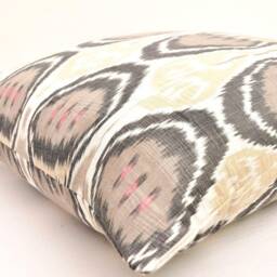 20x20 Silk Cotton Ikat Pillow Cover, Burly Wood Cushion - thumbnail 2