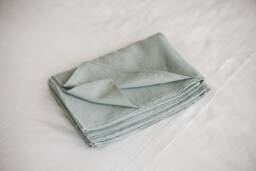 Transform Your Sleep Haven With Frosty Green Linen Flat Sheet Crafted For Comfort & Style, Elevate Bedding Experience Today