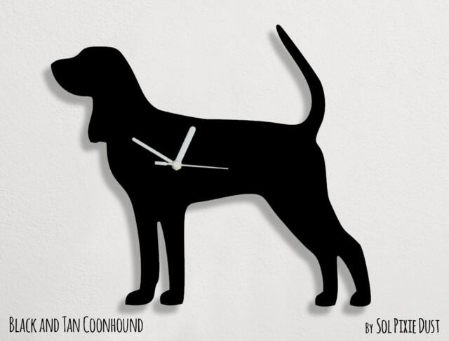 Black & Tan Coonhound Dog - Wall Clock Silhouette - image 1