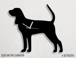 Black & Tan Coonhound Dog - Wall Clock Silhouette - thumbnail 1