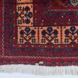 Handmade Afghan Wool Rug Red Burgundy Tribal Carpet - 3x5 Ft - thumbnail 2