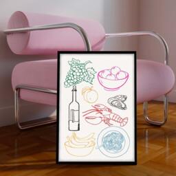 Italian Kitchen Wall Art, Food Illustration Prints, Art Kitchen, Line Drawing Sketches Poster - thumbnail 2