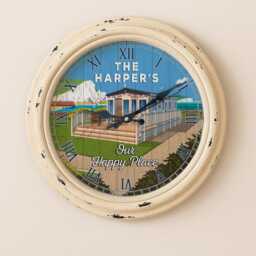 Personalised Caravan Wall Clock Custom Name Caravanning Glass Mother's Birthday Gift For Her Kitchen Home Decor Holiday Ekrc72 - thumbnail 3