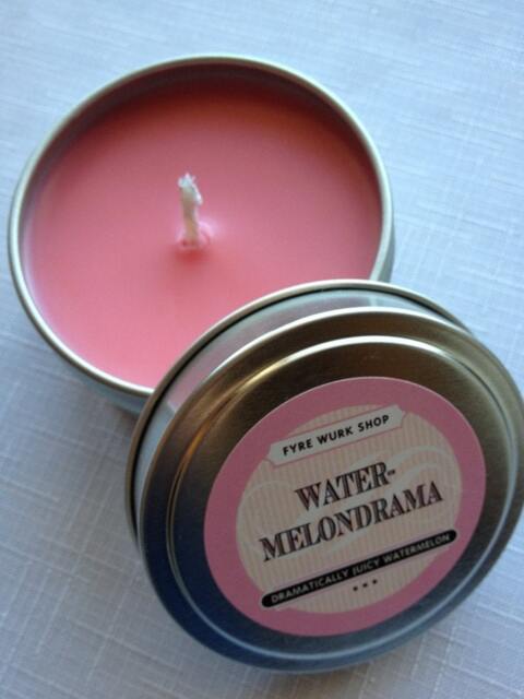 Water Melondrama Strong Scented Watermelon 6 Oz. Soy Candle Tin