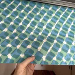 Blue Geometric Caf?? Noren Curtain, Japanese Tenugui Handmade Noren, Short Kichen Door Half Window Privacy Valence - thumbnail 2