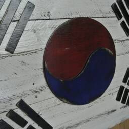 Wood South Korea Flag Wall Hanging - thumbnail 4