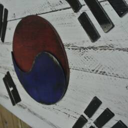 Wood South Korea Flag Wall Hanging - thumbnail 2