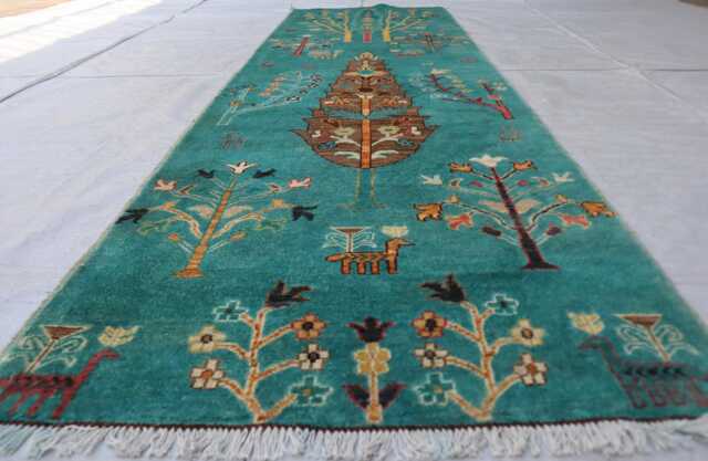 3x10 Afghan Tree Runner Rug, Kazak Farmhouse Handmade New Medallion Wool Luxury Hallway Rug - image 1