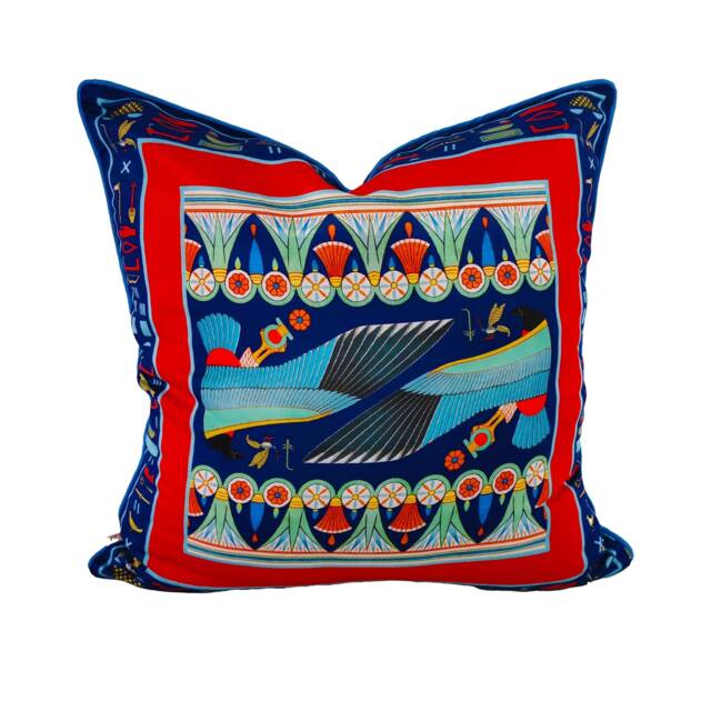 Decorative Pillows, Cushion Cover, Silk Pillowcase, Throw Pillow, Chinoiserie, Egyptian Gifts, Pillow - image 1