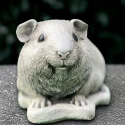 Concrete Guinea Pig Sculpture Stone Statue Outdoor Animal Art Handmade Garden Ornament Guinea Figurine Front Door Decor - thumbnail 2