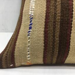 Vintage Turkish Kilim Pillow Cover, Handwoven Bohemian Accent - 20x20 - thumbnail 3