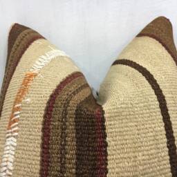 Vintage Turkish Kilim Pillow Cover, Handwoven Bohemian Accent - 20x20 - thumbnail 2