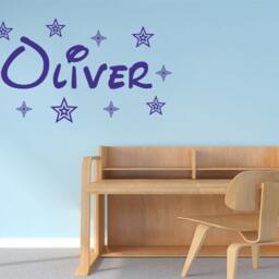 Child's Personalised Name With Stars Wall Art Sticker, Vinyl Decal, Modern Transfer - thumbnail 2