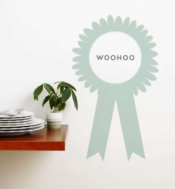 Woohoo Ribbon Wall Sticker Decal - Quotes, Decals, Words, Inspiration, Decor, Family
