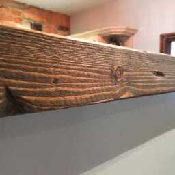 Handcrafted Chunky Warm Oak Mirror - Rustic Solid Wood Farmhouse Decor - thumbnail 3