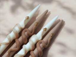 Gold Snake Taper Candles - Set Of 2 Gothic Dark Academia Decor