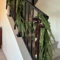 Brown Velvet Bow For Garland Banister Christmas Flowy Ribbon Moody Decor Wreath - thumbnail 2