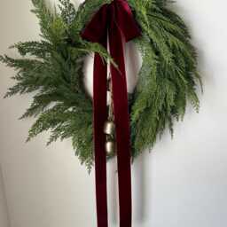 Brown Velvet Bow For Garland Banister Christmas Flowy Ribbon Moody Decor Wreath - thumbnail 3