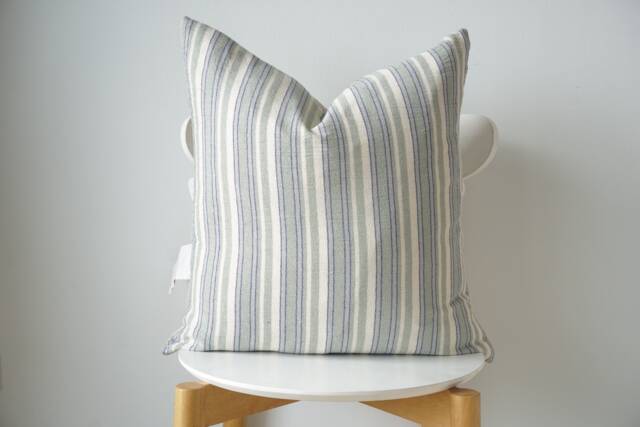 Indigo Striped Pillow Cover - image 1