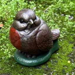 Robin Bird Concrete Statue Concrete Garden Ornament Outdoor Wildlife Decoration Rustic Cement Sculpture Stone Figure Bird Lover Gift - thumbnail 3