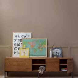 Konk ??? Large Chamfered Edge Media Unit Bespoke Sizes Available Industrial Oak & Steel Console With Storage, Solid Wood Tv Stand Cabinet - thumbnail 2