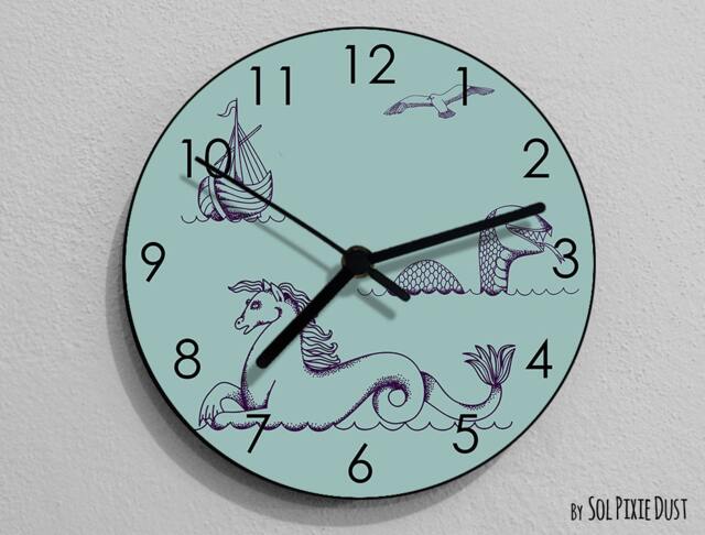Sea Horse Wall Clock - Life Kids Nursery Room, Teens Baby Room - image 1
