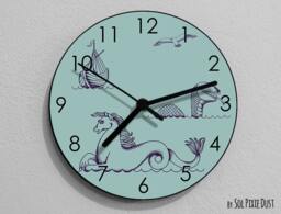 Sea Horse Wall Clock - Life Kids Nursery Room, Teens Baby Room