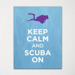 Keep Calm & Scuba On - Fine Art Print Choice Of Color Purchase 3 Receive 1 Free Custom Prints Available - thumbnail 1