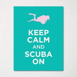 Keep Calm & Scuba On - Fine Art Print Choice Of Color Purchase 3 Receive 1 Free Custom Prints Available - thumbnail 3