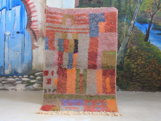 Moroccan Rug, Custom Fabulous Boujad Authentic, Azilal Abstract Multicolored Carpet - image 1