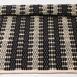 Black & White Woven Area Rug 4x7 Ft - Scandinavian Hall - thumbnail 2