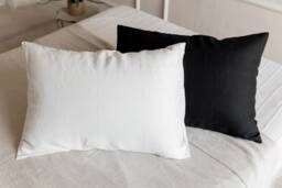 Linen Pillowcases Washed Fabric Black White Green Ashen Pink Custom Sizes Make To Order - thumbnail 1