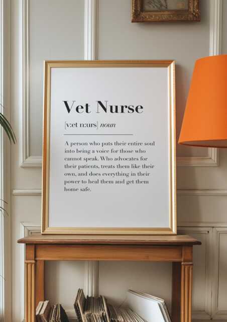 Vet Nurse Definition Print - Veterinary Print, Gifts, Registered Gift, Rvn Student - image 1
