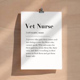Vet Nurse Definition Print - Veterinary Print, Gifts, Registered Gift, Rvn Student - thumbnail 2