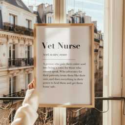 Vet Nurse Definition Print - Veterinary Print, Gifts, Registered Gift, Rvn Student - thumbnail 3