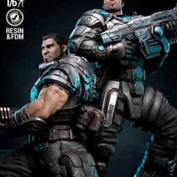 Brothers To The End - Soldier Duo Gaming Characters Marcus Fenix & Dominic Santiago Resin Figure 16K - thumbnail 2